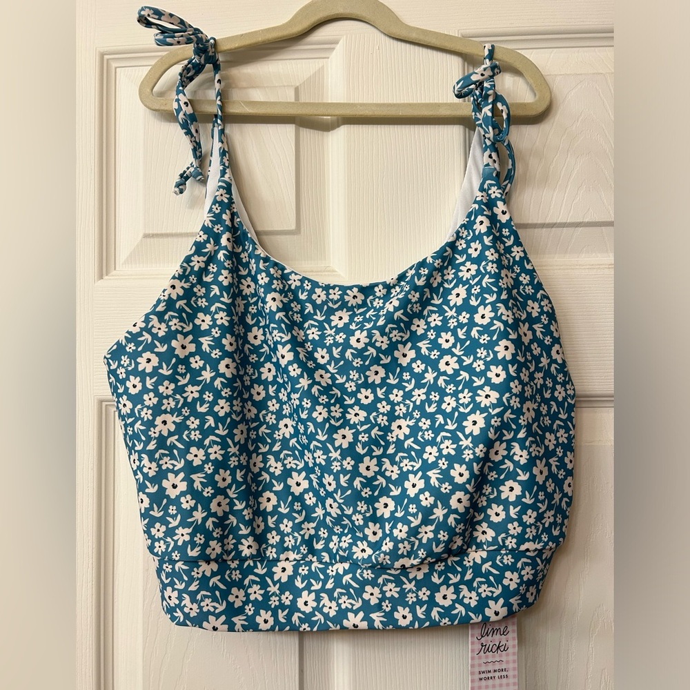 Lime Ricki Ocean Floral Swim Crop Top